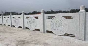 湖州芝麻白河道栏杆 石材栏杆