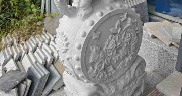 湖州芝麻白抱鼓石 庭院抱鼓石