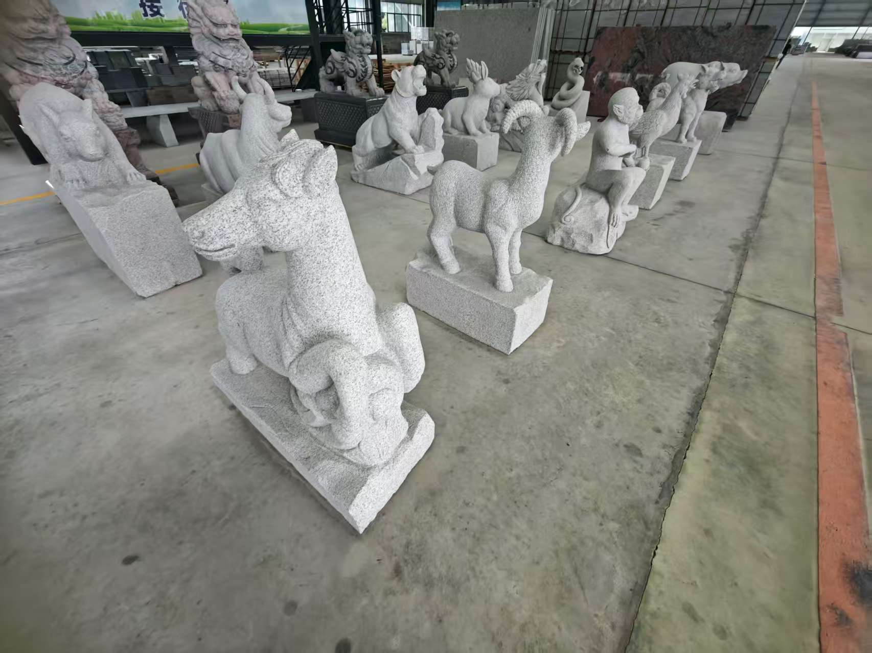 湖州芝麻白雕刻 十二生肖 异形雕刻