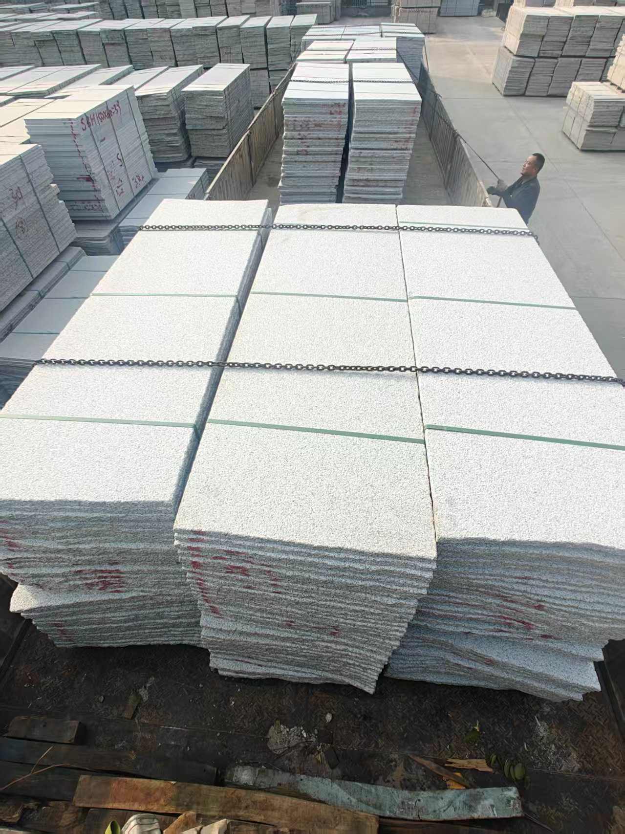 湖州芝麻白毛板，石材毛板