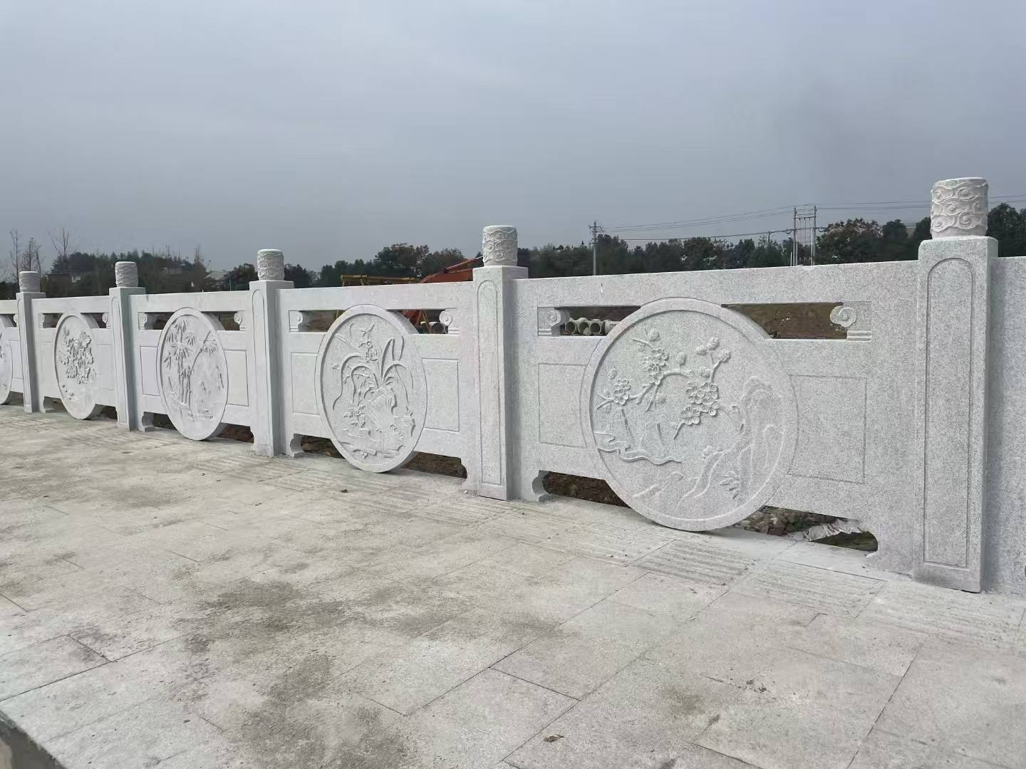 湖州芝麻白河道栏杆 石材栏杆